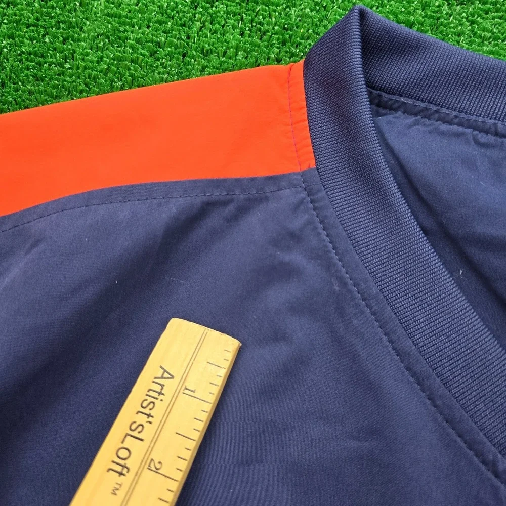 Illinois Fighting Illini Windbreaker Jacket Mens 2XL Blue Orange V-Neck‎ NCAA